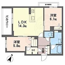 大阪府堺市中区深井東町（賃貸マンション2LDK・2階・62.35㎡） その2