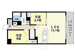 南海線 堺駅 徒歩11分の賃貸マンション 9階1SLDKの間取り