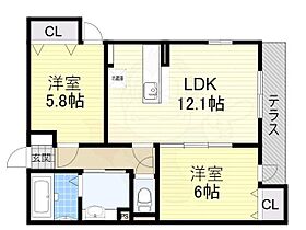 大阪府堺市北区百舌鳥赤畑町３丁211番211号（賃貸アパート2LDK・1階・55.75㎡） その2