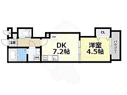 南海線 石津川駅 徒歩4分の賃貸アパート 3階1DKの間取り