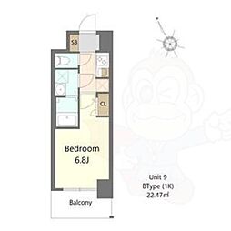堺市西区浜寺石津町西1丁マンション 1Kの間取図画像