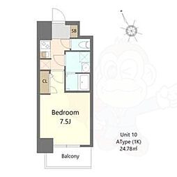 堺市西区浜寺石津町西1丁マンション 1Kの間取図画像