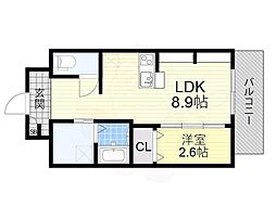 ジーイーオンズ 3階1LDKの間取り