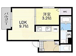 南海線 七道駅 徒歩7分の賃貸アパート 2階1LDKの間取り