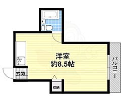 ロイヤルコート壱番館 ワンルームの間取図画像