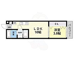 南海高野線 堺東駅 徒歩13分の賃貸アパート 2階1LDKの間取り