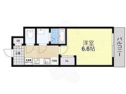 南海線 湊駅 徒歩2分の賃貸マンション 10階1Kの間取り