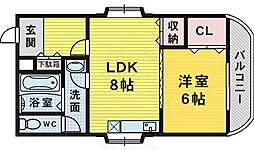コンパーノ京町 1LDKの間取図画像