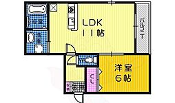 ハーフェン 1LDKの間取図画像