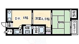 堺ハザマコーポ 2DKの間取図画像