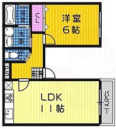 カーサデステラマリス 1LDKの間取図画像
