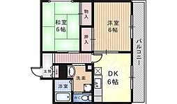 高橋ハイツ 2DKの間取図画像