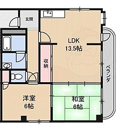 メゾンドール堺 2LDKの間取図画像