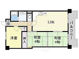 レグルス堺東 3LDKの間取図画像