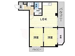 アベニール堺駅前 2DKの間取図画像