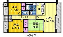 浅香山グリーンマンション 3LDKの間取図画像