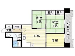レグルス堺東 3LDKの間取図画像