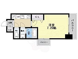 LUXEなかもず 1Kの間取図画像