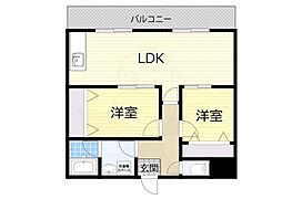 ルミナス大美野 2LDKの間取図画像