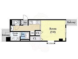 キャピタル・ライフ 1Kの間取図画像