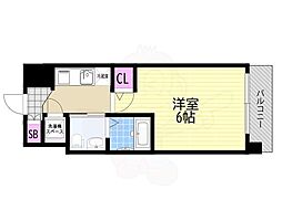 エスリード新梅田ノースポイント 1Kの間取図画像