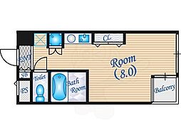 ドゥマン梅田 ワンルームの間取図画像