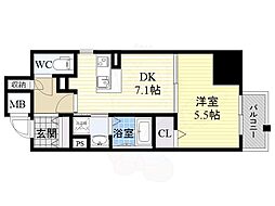 INOYABLDGResidence 1DKの間取図画像