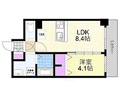 プレサンス福島ニューゲート 1LDKの間取図画像