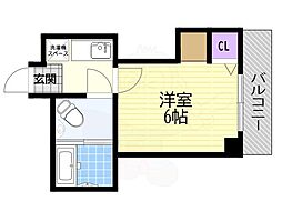 ミストラル本町ウェスト 1Kの間取図画像