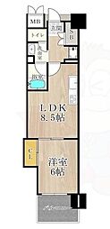 マスターズレジデンス道頓堀-2 1LDKの間取図画像