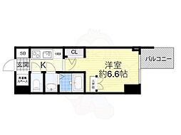 セレニテ谷町四丁目アリエ 1Kの間取図画像