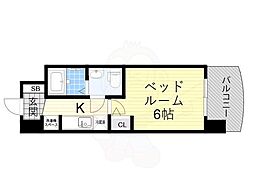 セレニテ梅田北グランデ 1Kの間取図画像