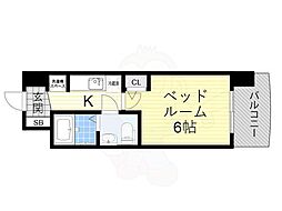 セレニテ梅田北グランデ 1Kの間取図画像