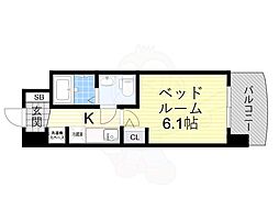 セレニテ梅田北グランデ 1Kの間取図画像