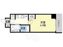 HS梅田EAST 1Kの間取図画像