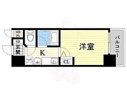 エスリード同心第3 1Kの間取図画像