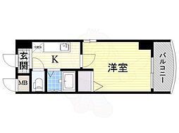 HOPECITY天神橋 1Kの間取図画像