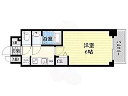 プレサンス梅田東グラッド 1Kの間取図画像