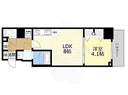 RISINGMaison本町橋 1LDKの間取図画像