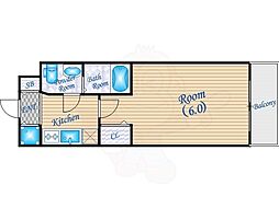 S-レジデンス北浜 1Kの間取図画像