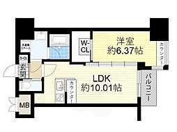 Vinoプレジオ本町 1LDKの間取図画像
