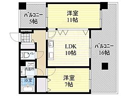 アスペック天満橋 2LDKの間取図画像