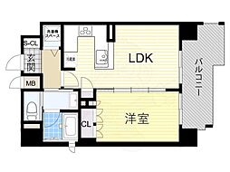 リーガル新福島 1LDKの間取図画像