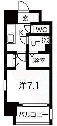 レジュールアッシュ梅田北 1Kの間取図画像