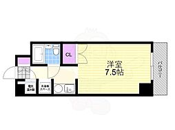 ハイツオークラ天神橋 1Kの間取図画像