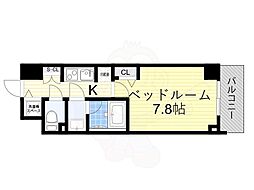 アーデン西天満 1Kの間取図画像