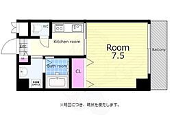 センチュリーハイツO・H 1Kの間取図画像