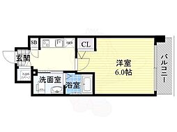 エスリード梅田グランノース 1Kの間取図画像