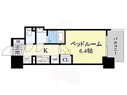 BPRレジデンス新梅田 1Kの間取図画像