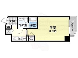 ビガーポリス224松ヶ枝町2 1Kの間取図画像